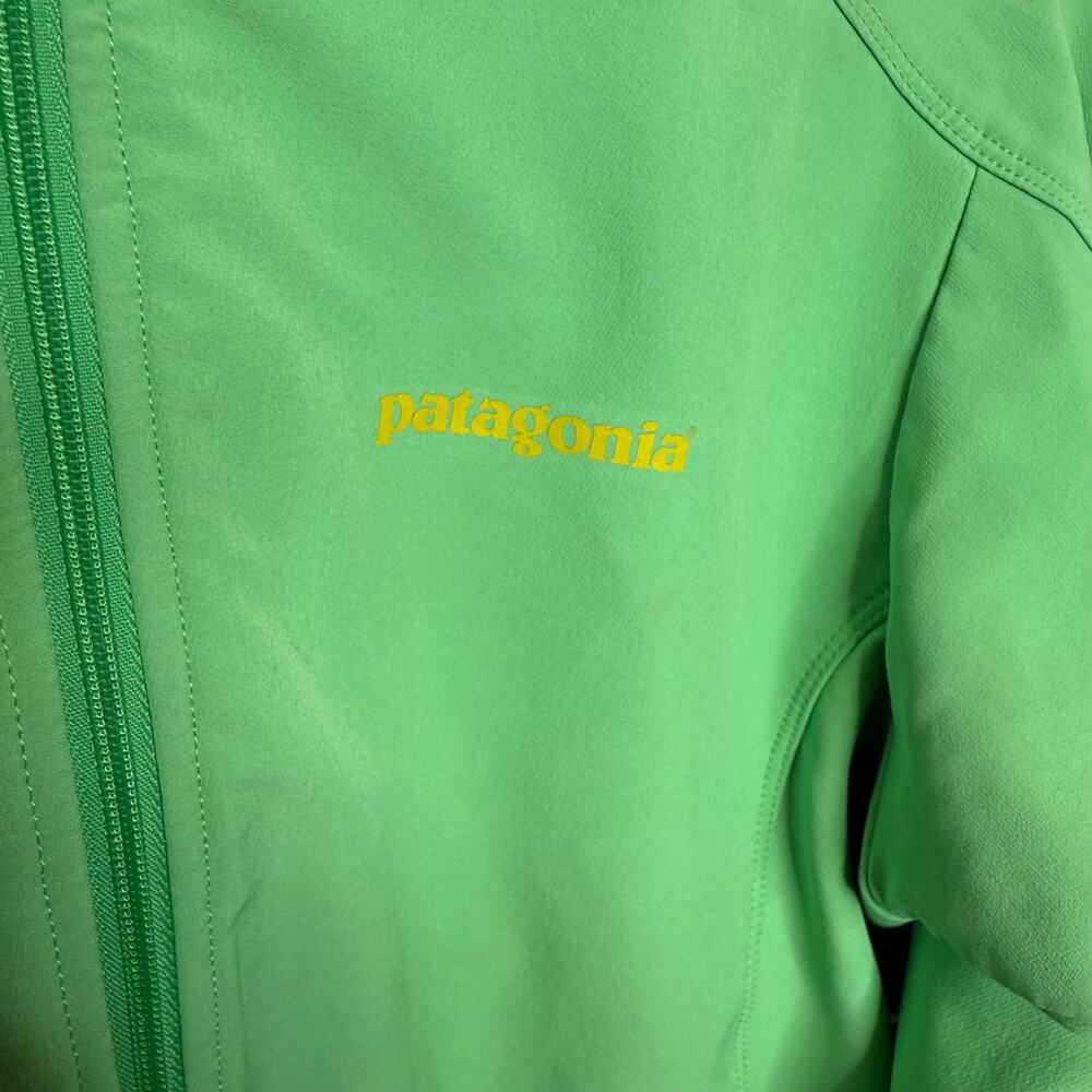 PATAGONIA Women's S Simple Guide Hoodie Lime Green Zip Front Outdoor Jacket - Picture 8 of 16